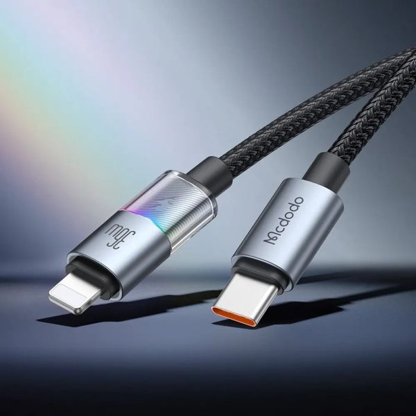 Mcdodo CA-8190 Typec To iPhone 36W 7 Renkli LED Işıklı Şarj Data Kablosu - Görsel 2