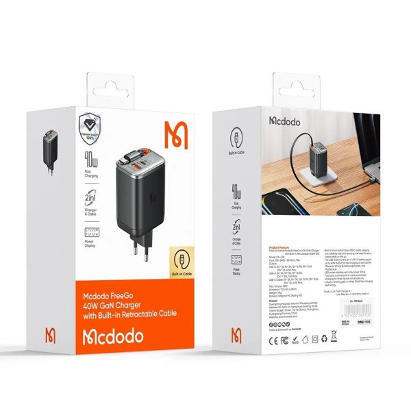 Mcdodo CH-4281 40W Gan Typec Kablolu Hızlı Şarj Adaptörü - Görsel 3