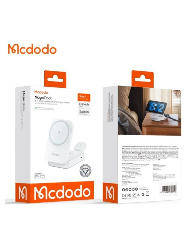 Mcdodo CH-5090 15W 3'ü 1 Arada Katlanabilir Kablosuz Şarj Standı - Görsel 3