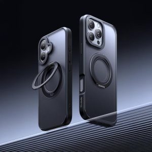 Mcdodo PC-4930 iPhone 16 Halka Standlı Magsafe Siyah Kapak