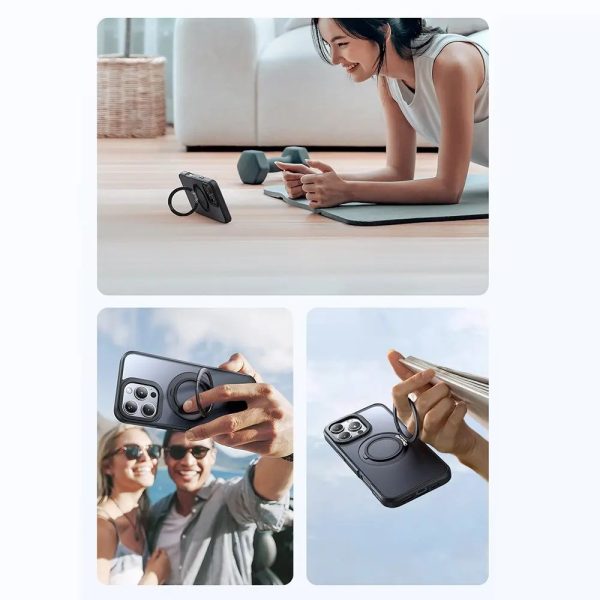 Mcdodo PC-4932 iPhone 16 Pro Halka Standlı Magsafe Siyah Kılıf - Görsel 6