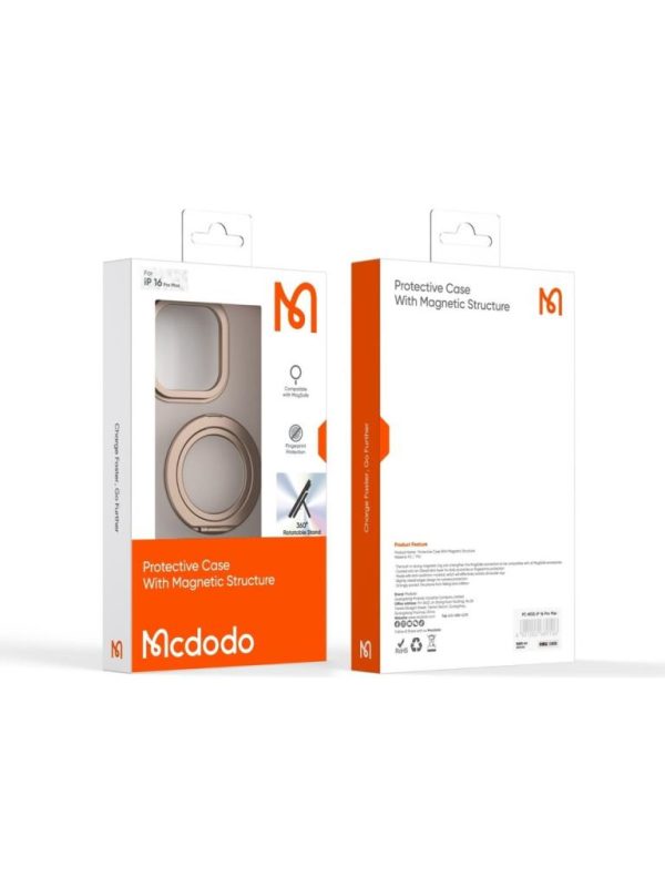Mcdodo PC-4934 iPhone 16 Pro Halka Standlı Magsafe Titanyum Kapak - Görsel 4