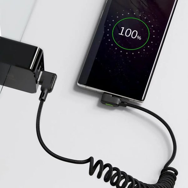 Mcdodo CA-7310 Usb TypeC Spiralli Data Şarj Kablosu 1.8M-Siyah - Görsel 5